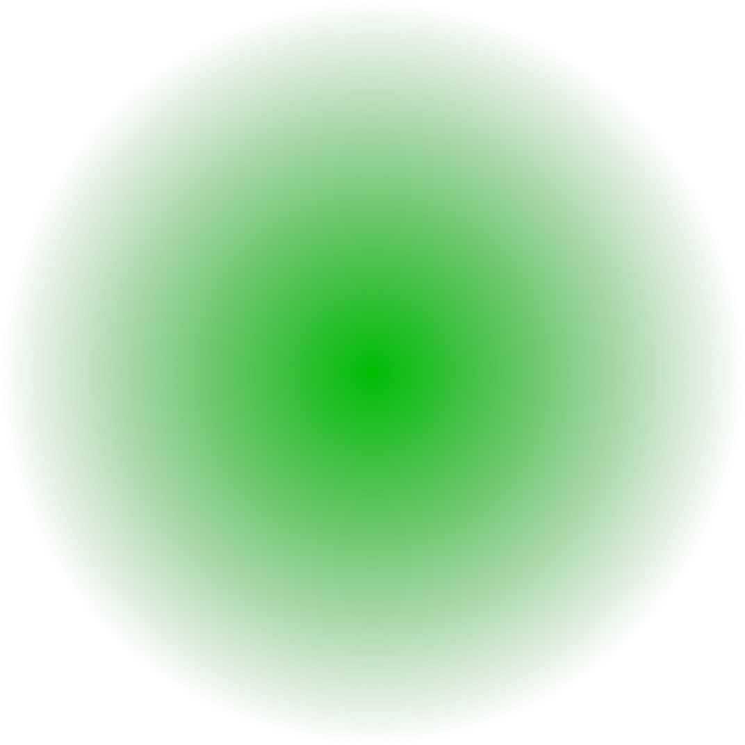 green glowing blured circle